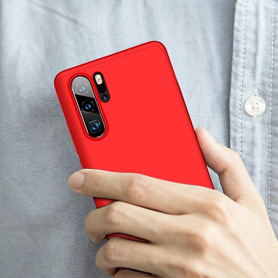 Microsonic Huawei P30 Pro Kılıf Double Dip 360 Protective Kırmızı 4