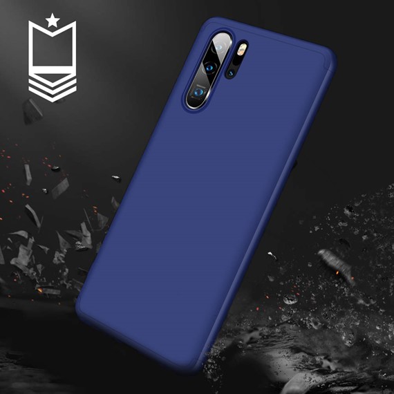 Microsonic Huawei P30 Pro Kılıf Double Dip 360 Protective Lacivert 5