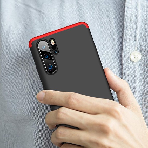 Microsonic Huawei P30 Pro Kılıf Double Dip 360 Protective Siyah Kırmızı 4