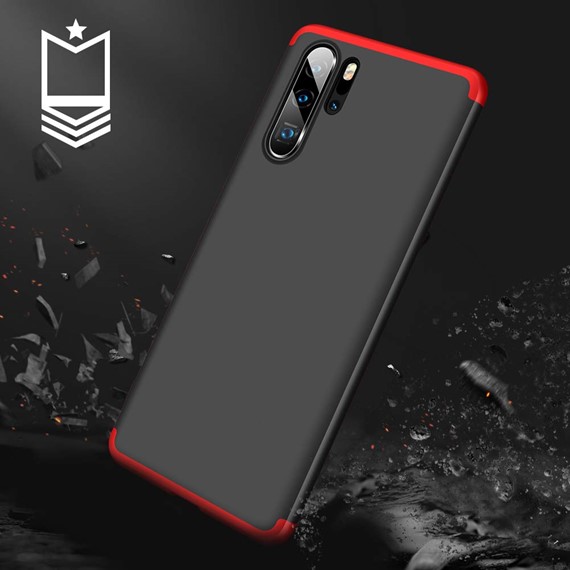 Microsonic Huawei P30 Pro Kılıf Double Dip 360 Protective Siyah Kırmızı 5