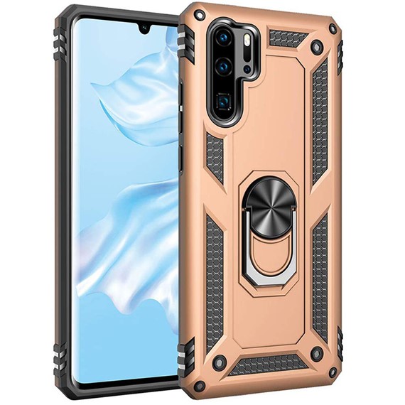 Microsonic Huawei P30 Pro Kılıf Military Ring Holder Gold 1