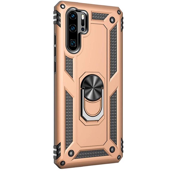 Microsonic Huawei P30 Pro Kılıf Military Ring Holder Gold 2