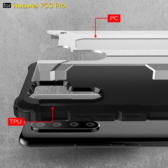 Microsonic Huawei P30 Pro Kılıf Rugged Armor Kırmızı 4