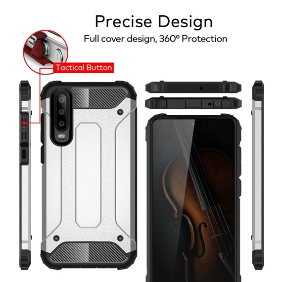 Microsonic Huawei P30 Kılıf Rugged Armor Mavi 4