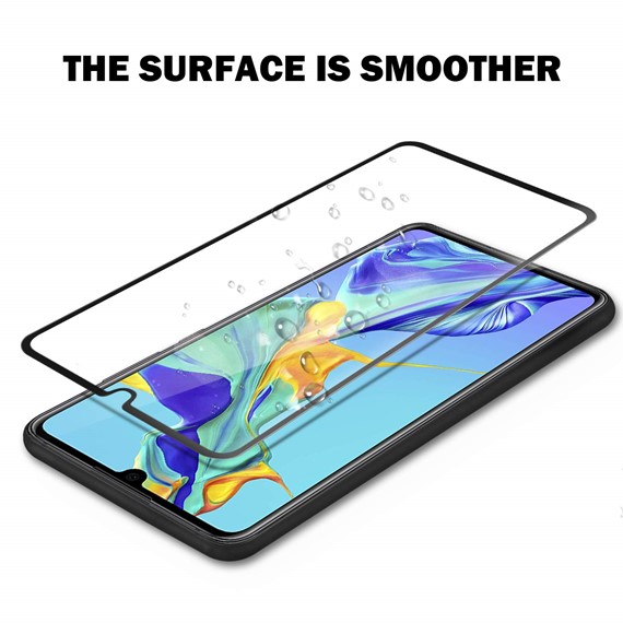 Microsonic Huawei P30 Tam Kaplayan Temperli Cam Ekran koruyucu Siyah 3