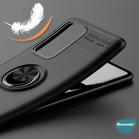 Microsonic Huawei P40 Kılıf Kickstand Ring Holder Kırmızı 4