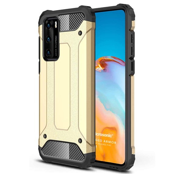 Microsonic Huawei P40 Kılıf Rugged Armor Gold 1