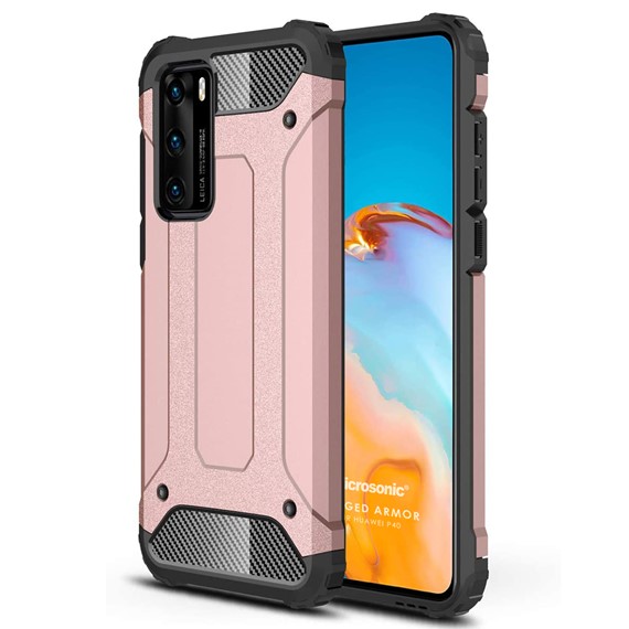 Microsonic Huawei P40 Kılıf Rugged Armor Rose Gold 1