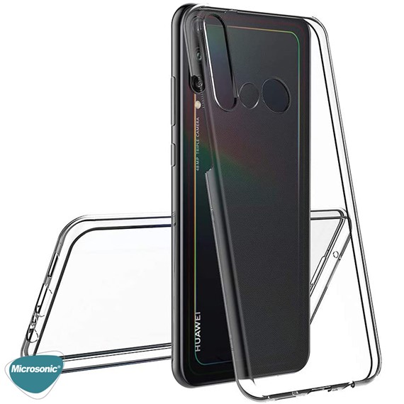 Microsonic Huawei P40 Lite E Kılıf 6 tarafı tam full koruma 360 Clear Soft Şeffaf 3