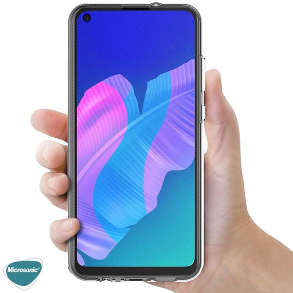 Microsonic Huawei P40 Lite E Kılıf 6 tarafı tam full koruma 360 Clear Soft Şeffaf 4