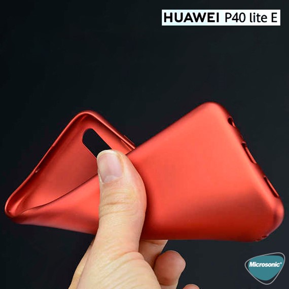 Microsonic Matte Silicone Huawei P40 Lite E Kılıf Kırmızı 5