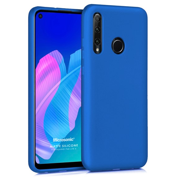 Microsonic Matte Silicone Huawei P40 Lite E Kılıf Mavi 1