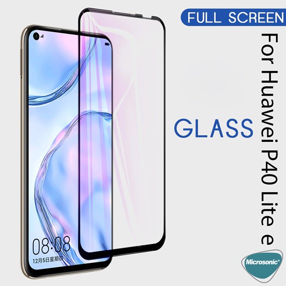 Microsonic Huawei P40 Lite E Tam Kaplayan Temperli Cam Ekran Koruyucu Siyah 2