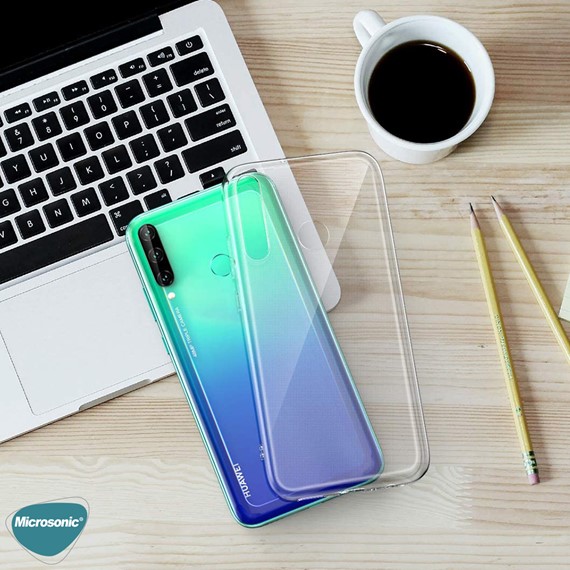 Microsonic Huawei P40 Lite E Kılıf Transparent Soft Beyaz 5