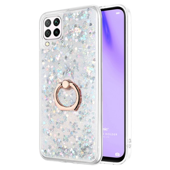 Microsonic Huawei P40 Lite Kılıf Glitter Liquid Holder Gümüş 1