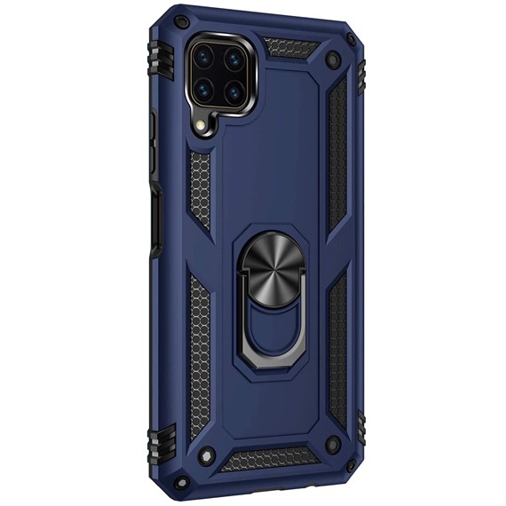 Microsonic Huawei P40 Lite Kılıf Military Ring Holder Lacivert 2