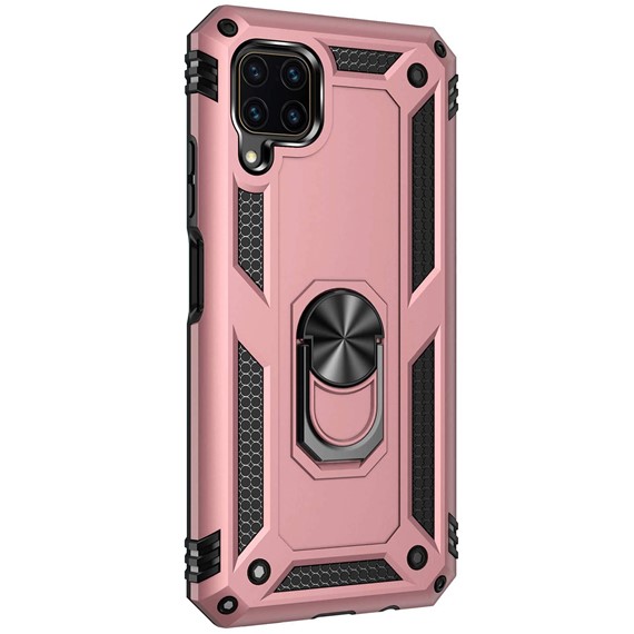 Microsonic Huawei P40 Lite Kılıf Military Ring Holder Rose Gold 2