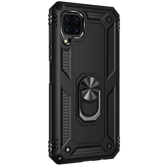 Microsonic Huawei P40 Lite Kılıf Military Ring Holder Siyah 2