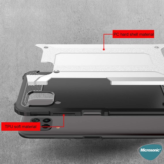 Microsonic Huawei P40 Lite Kılıf Rugged Armor Gümüş 5