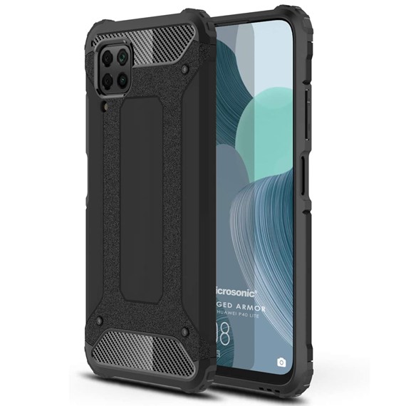 Microsonic Huawei P40 Lite Kılıf Rugged Armor Siyah 1