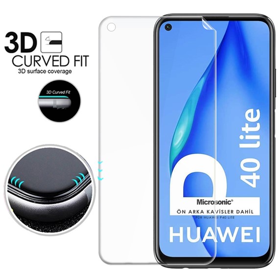Microsonic Huawei P40 Lite Ön Arka Kavisler Dahil Tam Ekran Kaplayıcı Film 3