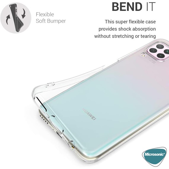 Microsonic Huawei P40 Lite Kılıf Transparent Soft Beyaz 3