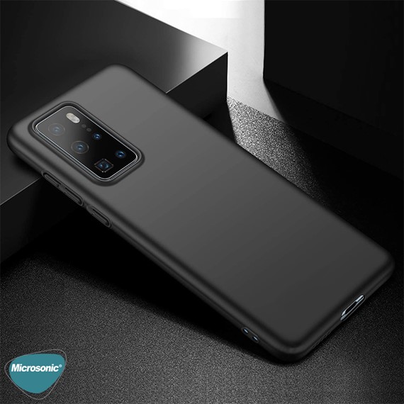 Microsonic Matte Silicone Huawei P40 Kılıf Mavi 4