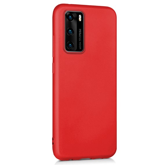 Microsonic Matte Silicone Huawei P40 Kılıf Kırmızı 2