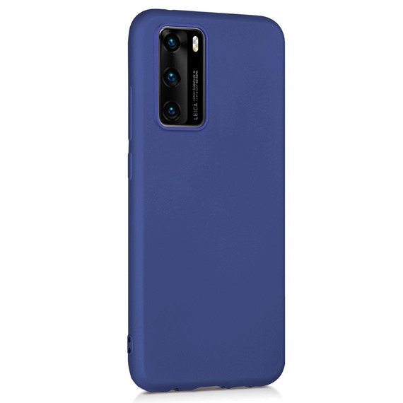 Microsonic Matte Silicone Huawei P40 Kılıf Lacivert 2