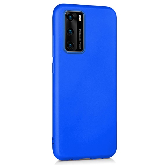 Microsonic Matte Silicone Huawei P40 Kılıf Mavi 2