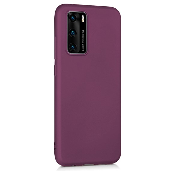 Microsonic Matte Silicone Huawei P40 Kılıf Mor 2