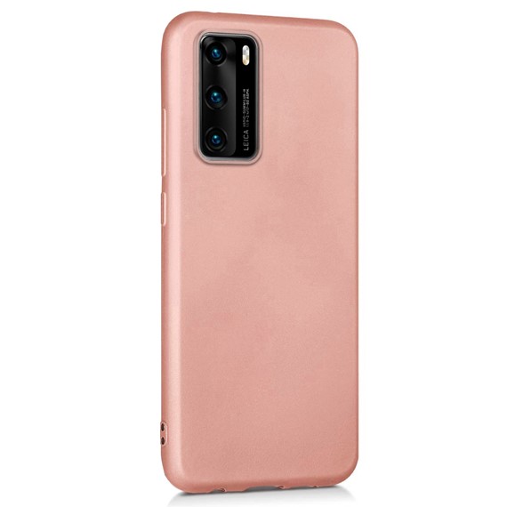 Microsonic Matte Silicone Huawei P40 Kılıf Rose Gold 2