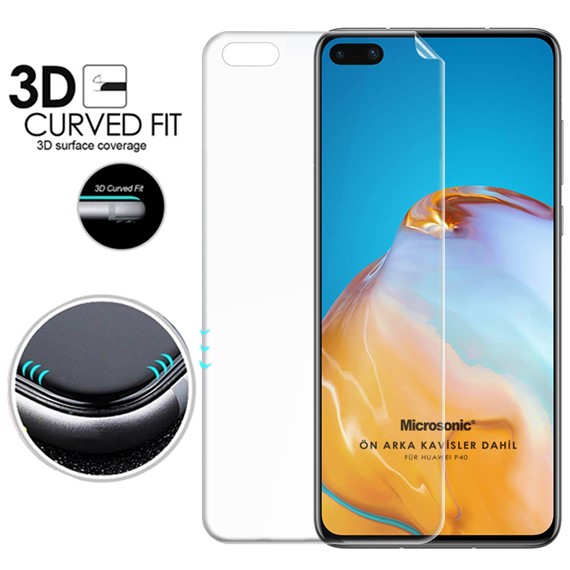 Microsonic Huawei P40 Ön Arka Kavisler Dahil Tam Ekran Kaplayıcı Film 3