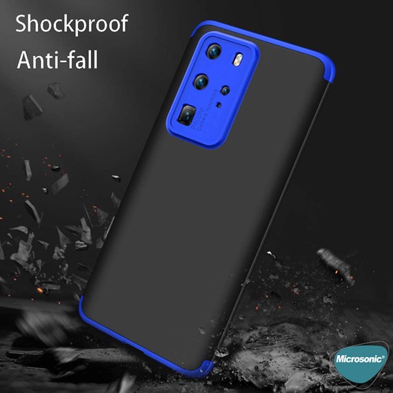 Microsonic Huawei P40 Pro Kılıf Double Dip 360 Protective Kırmızı 3