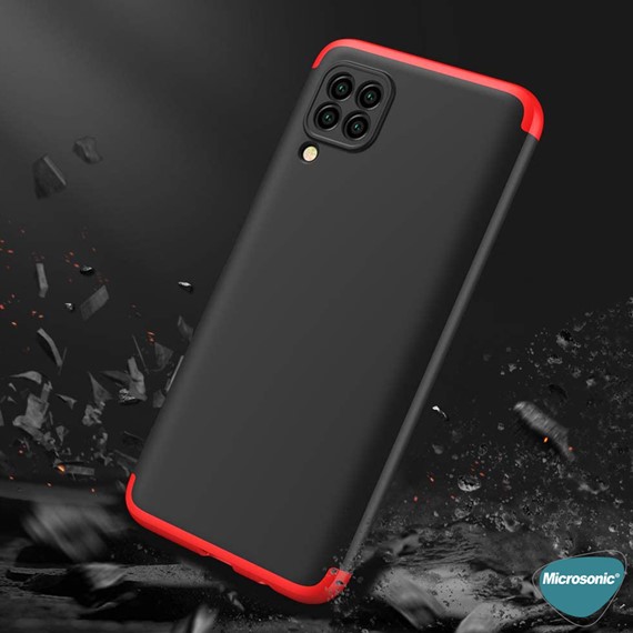 Microsonic Huawei P40 Lite Kılıf Double Dip 360 Protective Siyah Kırmızı 4