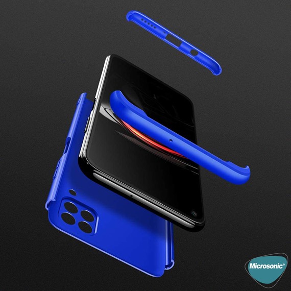 Microsonic Huawei P40 Lite Kılıf Double Dip 360 Protective Mavi 3