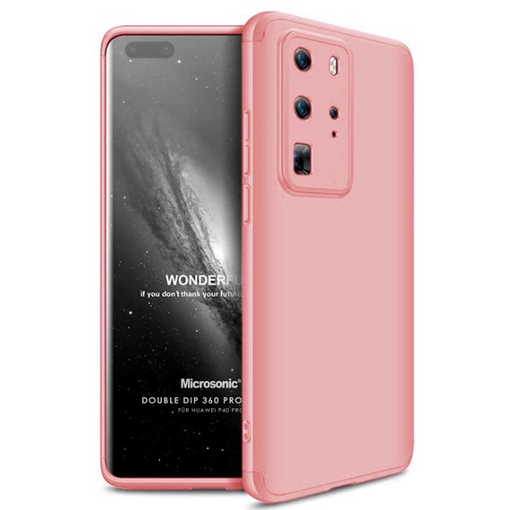 Microsonic Huawei P40 Pro Kılıf Double Dip 360 Protective Rose Gold 1