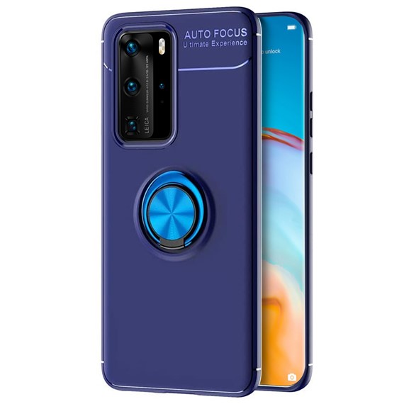 Microsonic Huawei P40 Pro Kılıf Kickstand Ring Holder Lacivert 1