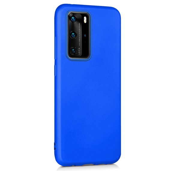 Microsonic Matte Silicone Huawei P40 Pro Kılıf Mavi 2