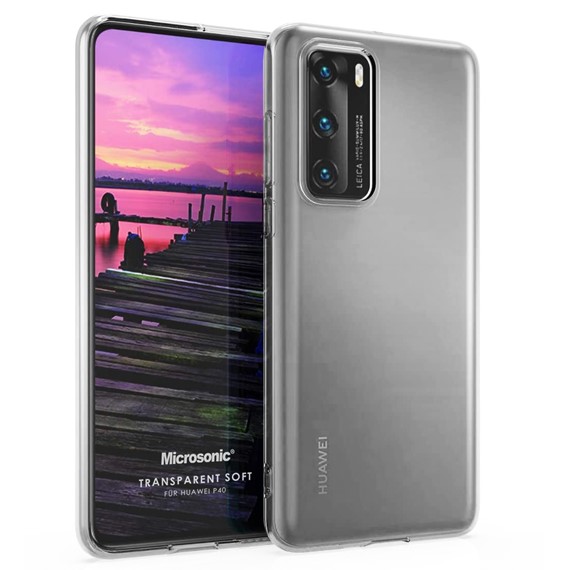 Microsonic Huawei P40 Kılıf Transparent Soft Beyaz 1