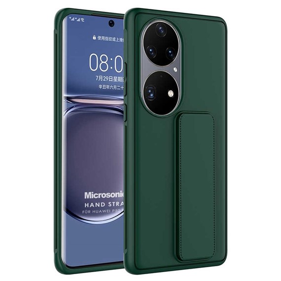 Microsonic Huawei P50 Pro Kılıf Hand Strap Koyu Yeşil 1
