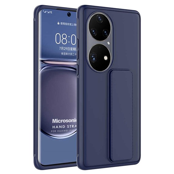 Microsonic Huawei P50 Pro Kılıf Hand Strap Lacivert 1