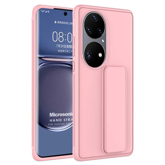 Microsonic Huawei P50 Pro Kılıf Hand Strap Pembe 1