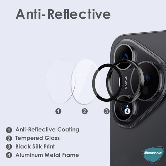 Microsonic Huawei Pura 70 Pro Tekli Kamera Lens Koruma Camı Siyah 4