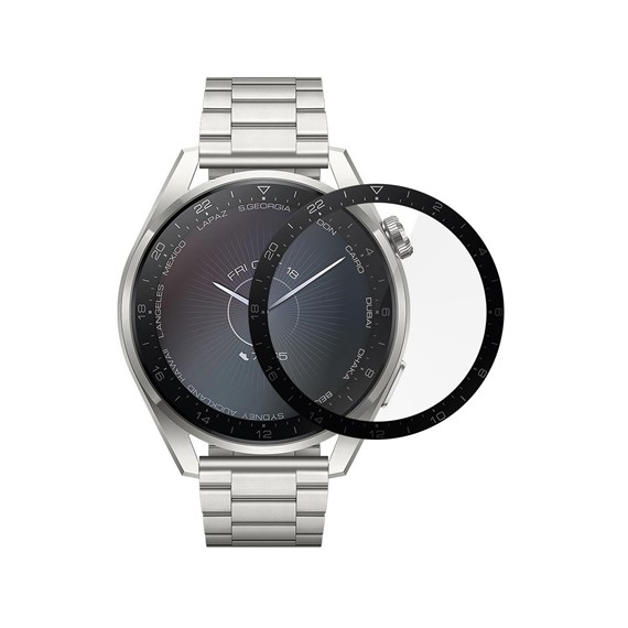 Microsonic Huawei Watch 3 Pro Tam Kaplayan Temperli Cam Full Ekran Koruyucu Siyah 1