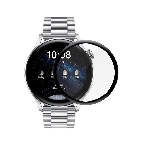 Microsonic Huawei Watch 3 Tam Kaplayan Temperli Cam Full Ekran Koruyucu Siyah 1