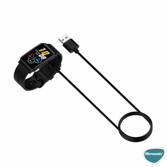 Microsonic Huawei Watch Fit 2 Manyetik USB Şarj Kablosu Siyah 7