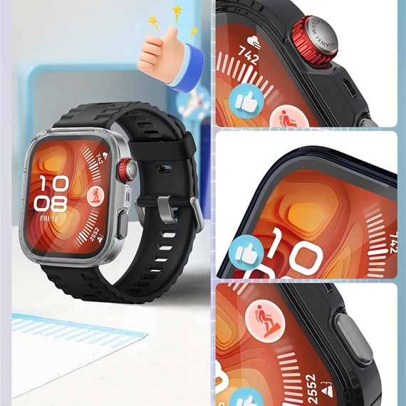Microsonic Huawei Watch Fit 4 Kılıf 360 Full Round Soft Silicone Siyah 4