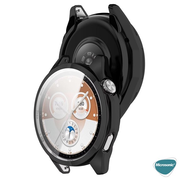 Microsonic Huawei Watch GT 6 46mm Kılıf 360 Full Round Soft Silicone Siyah 3