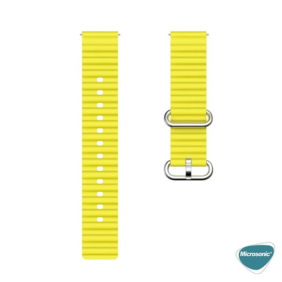 Microsonic Samsung Galaxy Watch 3 45mm Kordon Ocean Band Sarı 3